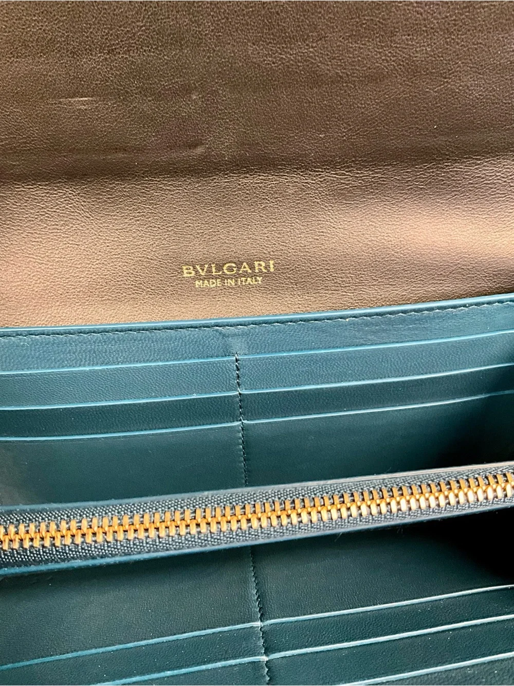 Bulgari Embossed Logo Black Leather Women’s Wallet